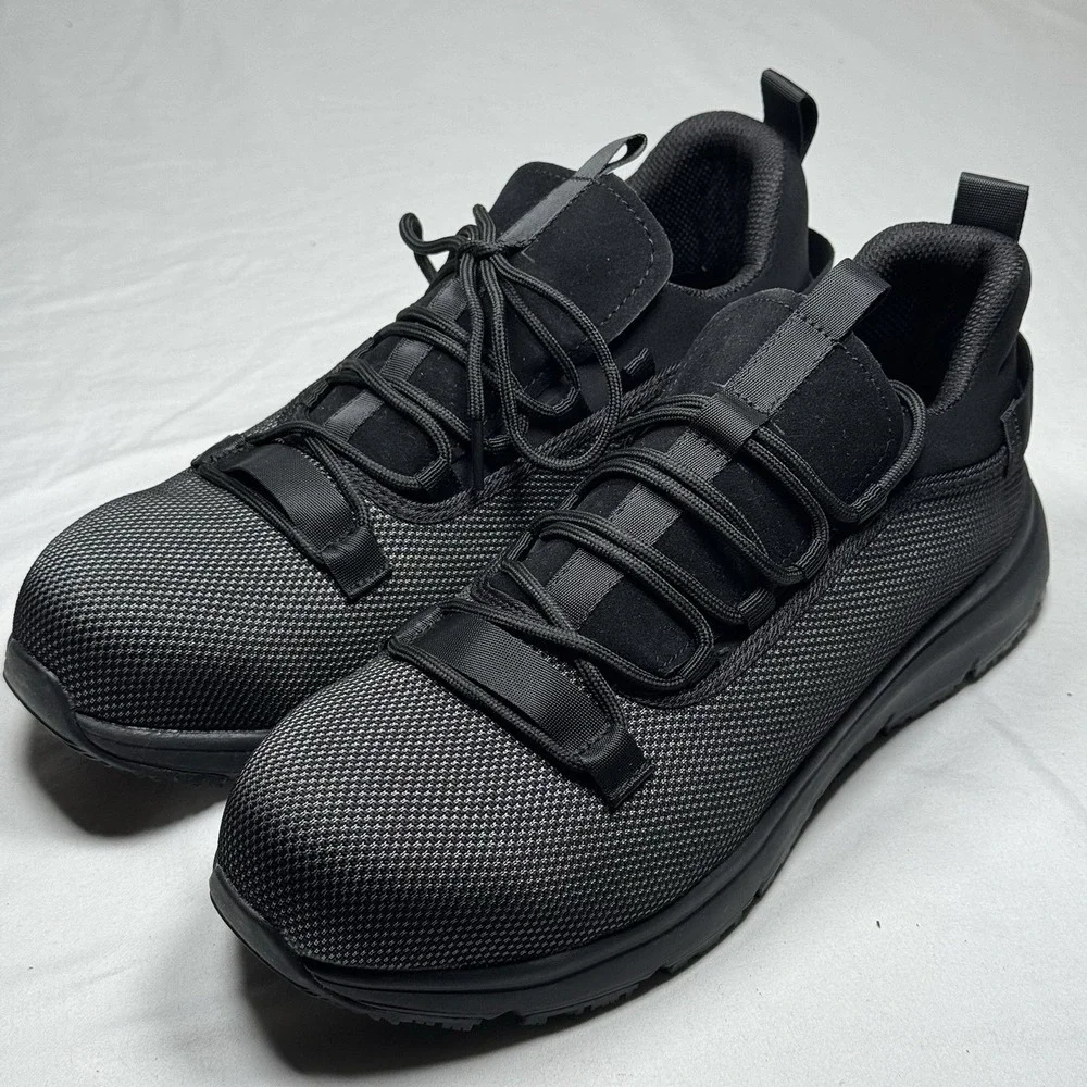 Mens Safety Toe Work Shoes Black Size 10 EU 44 Lightweight Work Sneakers